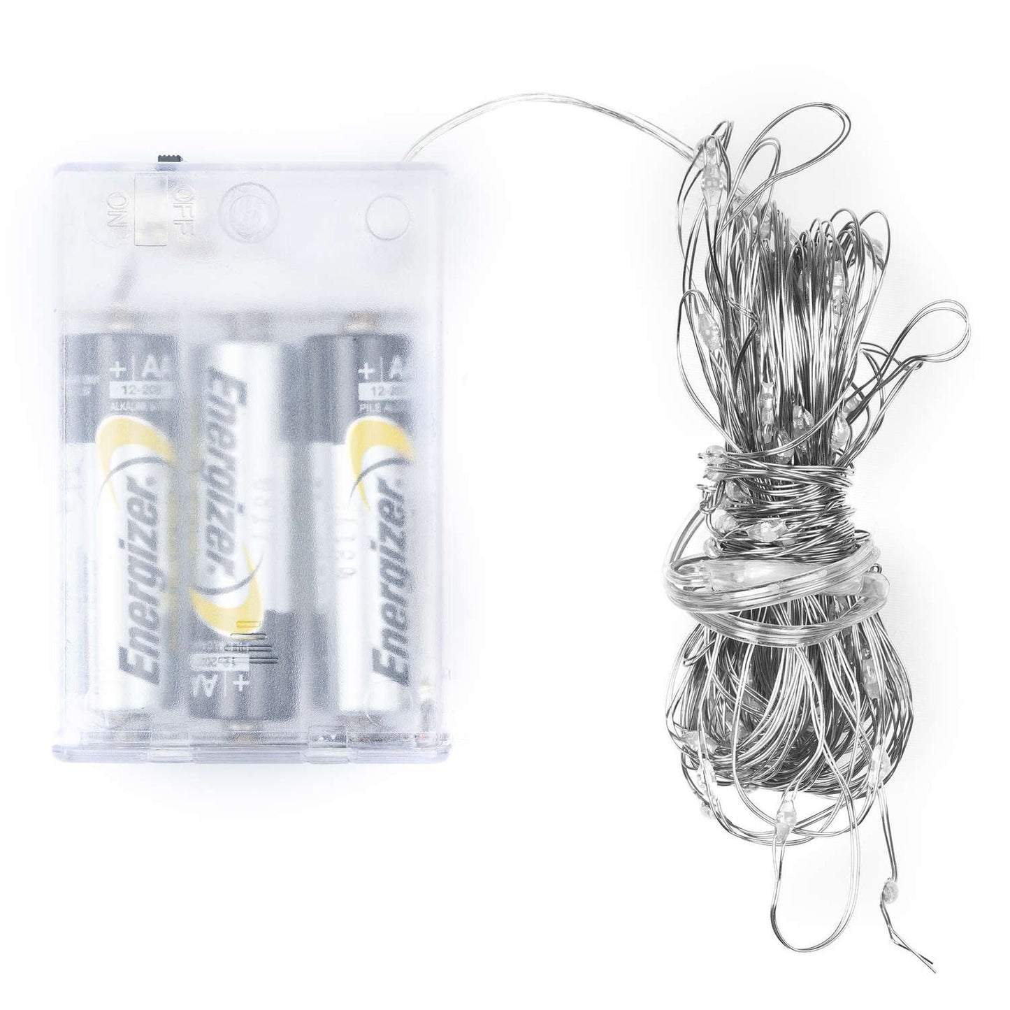 100 LED Battery Micro Lights Silver Wire 10m Decor - Darlington's Décor