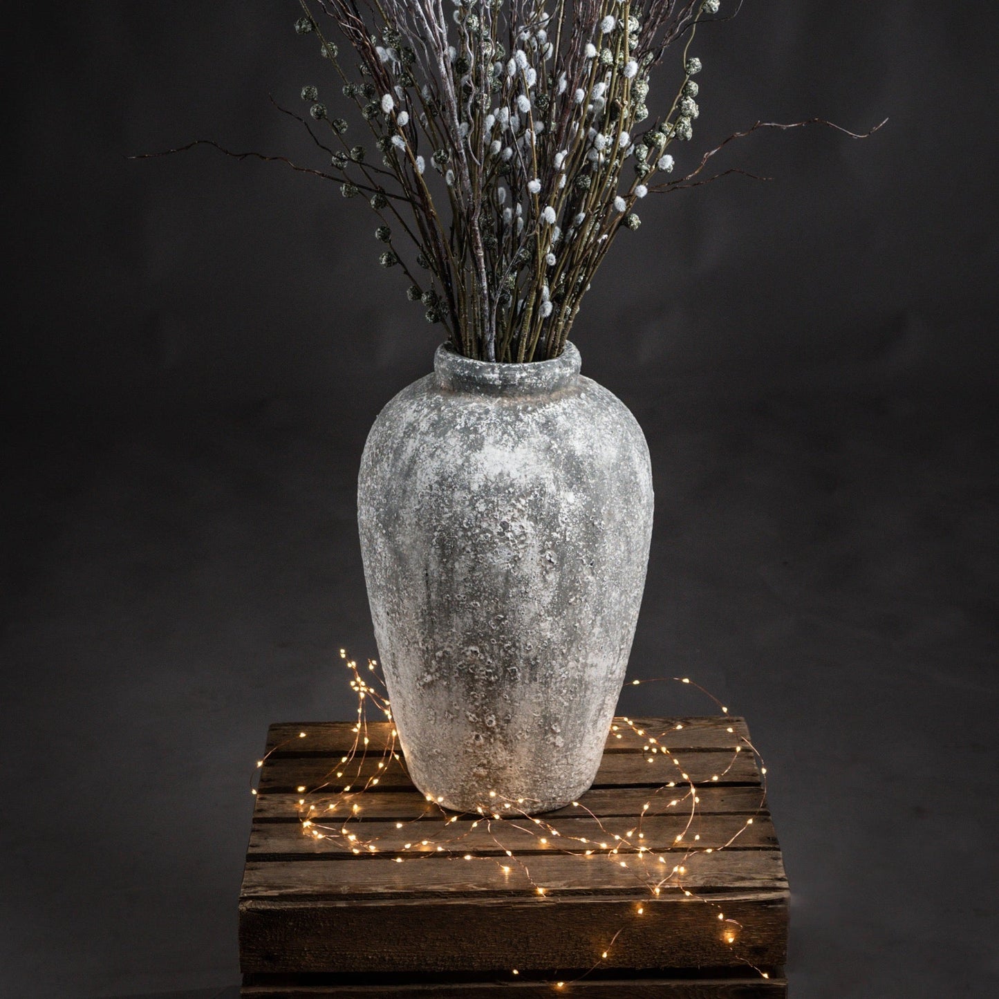 Aged Stone Tall Ceramic Vase for Stunning Arrangements - Darlington's Décor