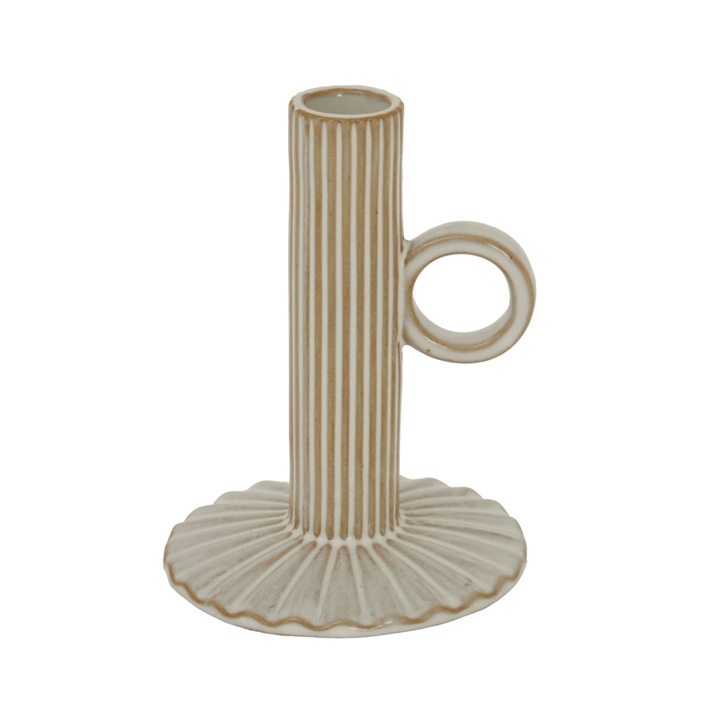 Alora Ceramic Taper Candle Holder With Handle Elegance - Darlington's Décor