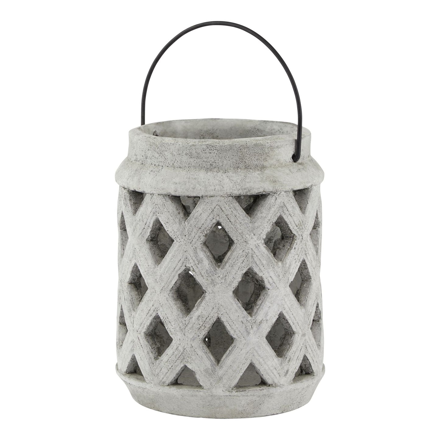 Athena Stone Large Lattice Lantern for Enchanting Ambiance - Darlington's Décor