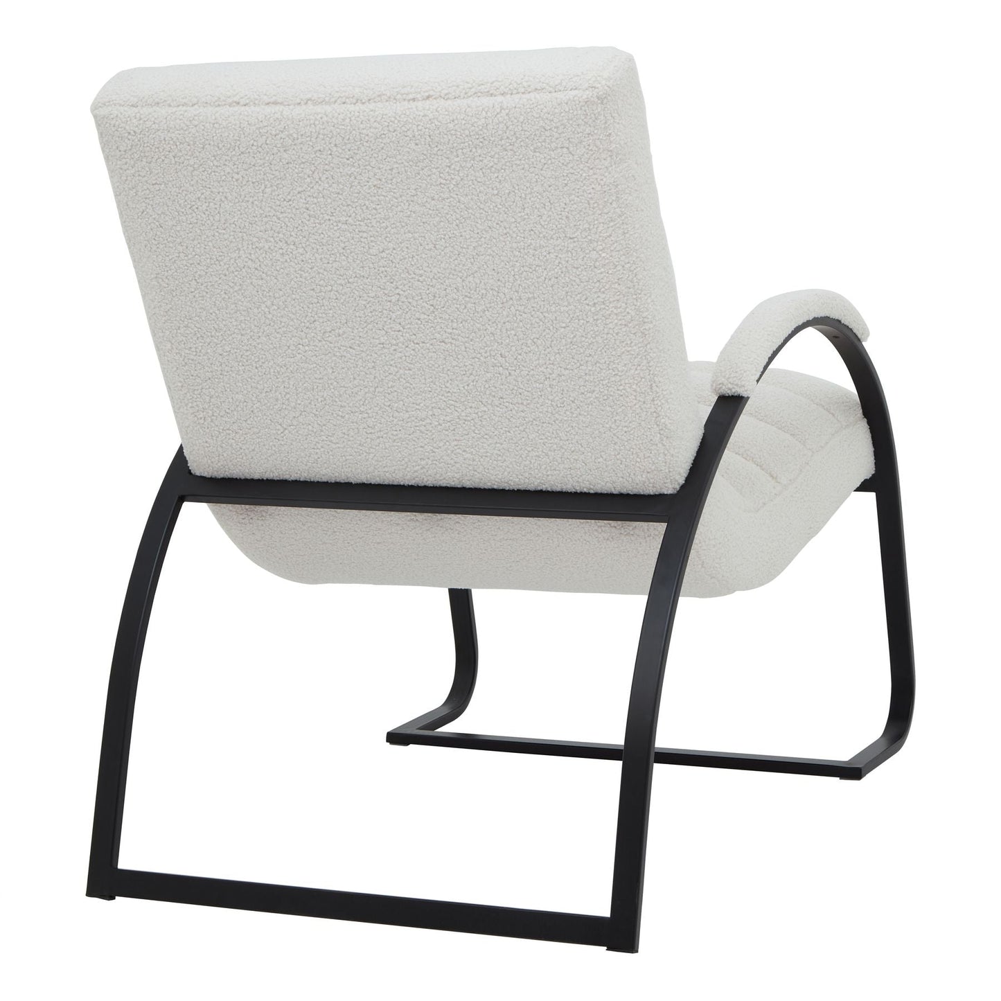 Luxurious Boucle Ribbed Ark Chair with Ergonomic Design - Darlington's Décor