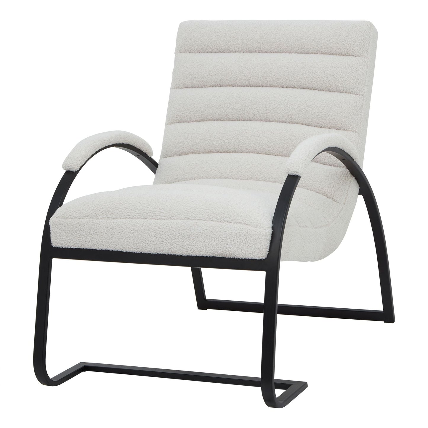 Luxurious Boucle Ribbed Ark Chair with Ergonomic Design - Darlington's Décor