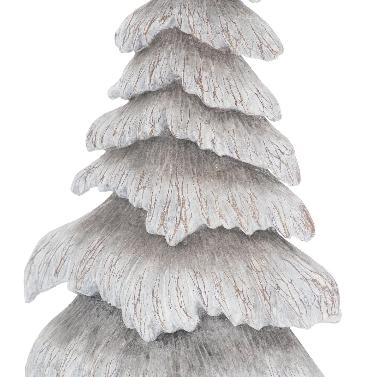 Carved Wood Effect Grey Small Snowy Tree Decor - Darlington's Décor