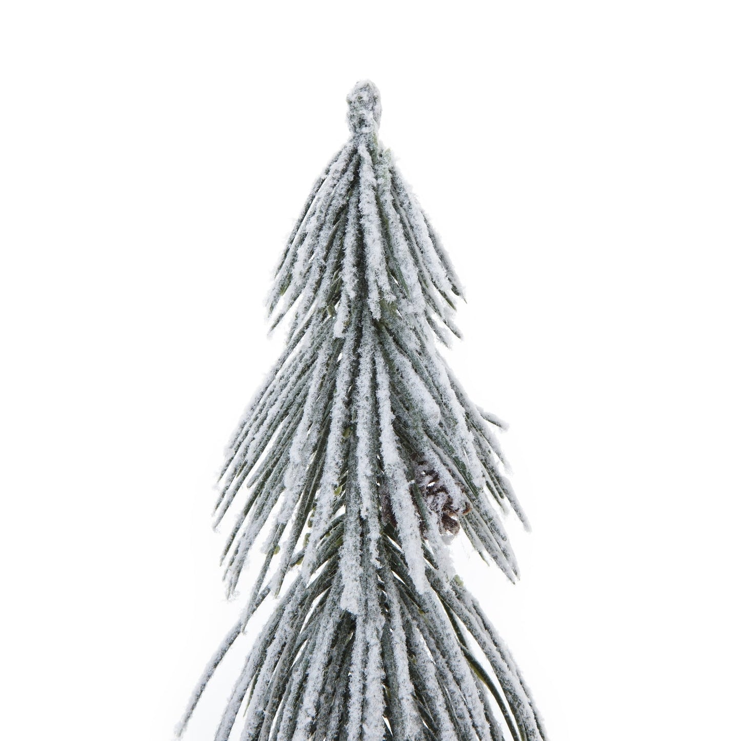 Charming Small Snowy Tree In Wood Log Display - Darlington's Décor