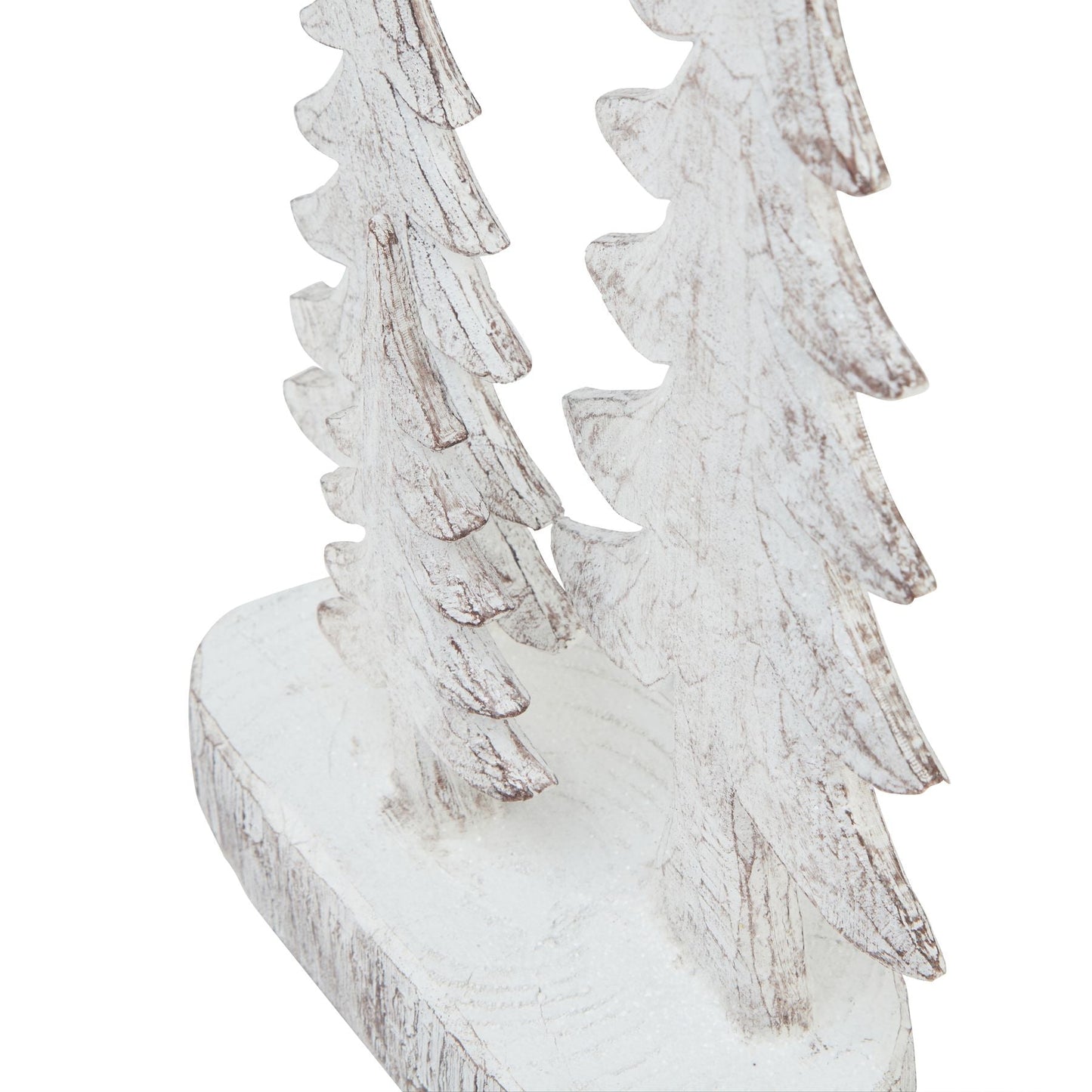 Charming Small Three Snowy Pine Tree Sculpture - Darlington's Décor