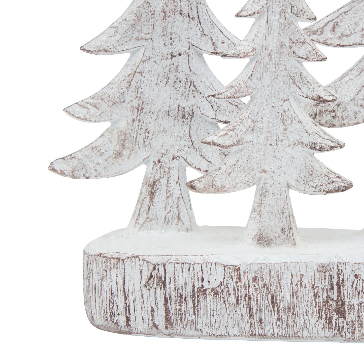 Charming Small Three Snowy Pine Tree Sculpture - Darlington's Décor