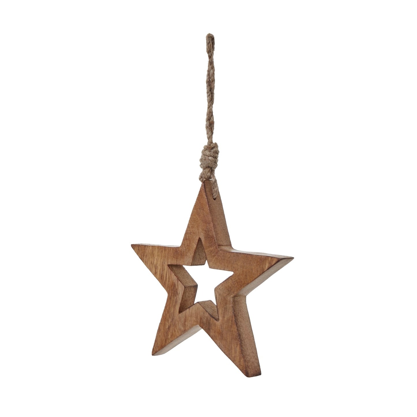 Charming White Wash Collection Wooden Hanging Star Decoration - Darlington's Décor