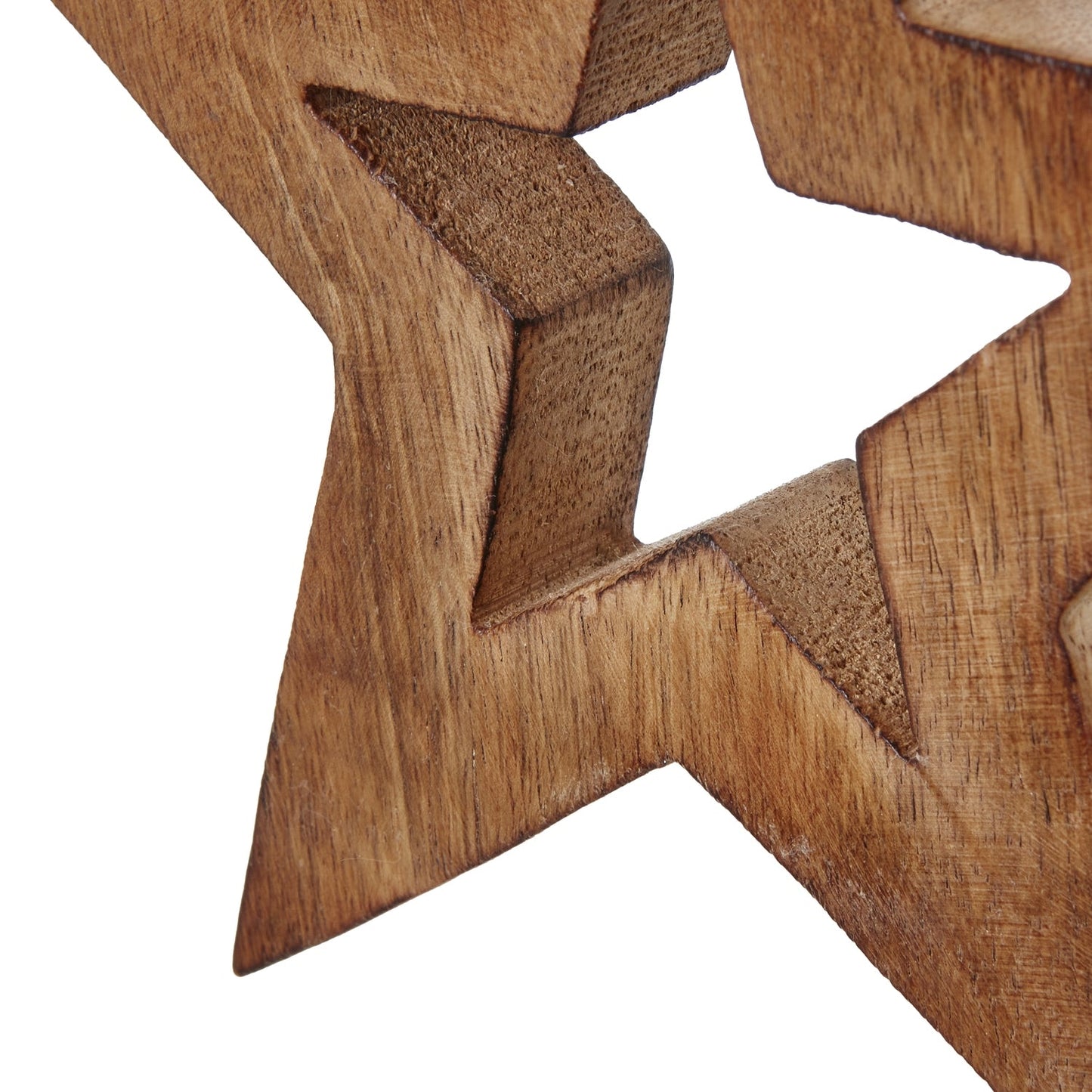 Charming White Wash Collection Wooden Hanging Star Decoration - Darlington's Décor