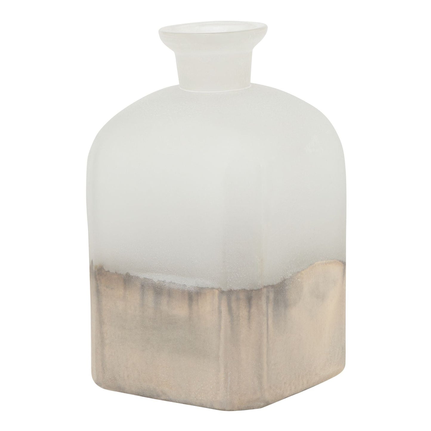 Elegant Burnished Dipped and Aged Brass Large Candle Holder Vase - Darlington's Décor