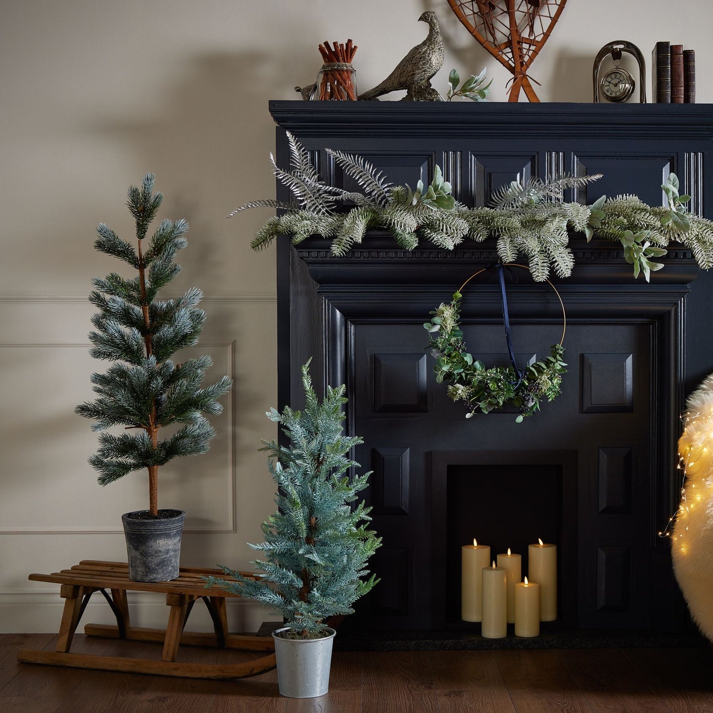 Elegant Christmas Fir Tree In Stone Pot Display - Darlington's Décor