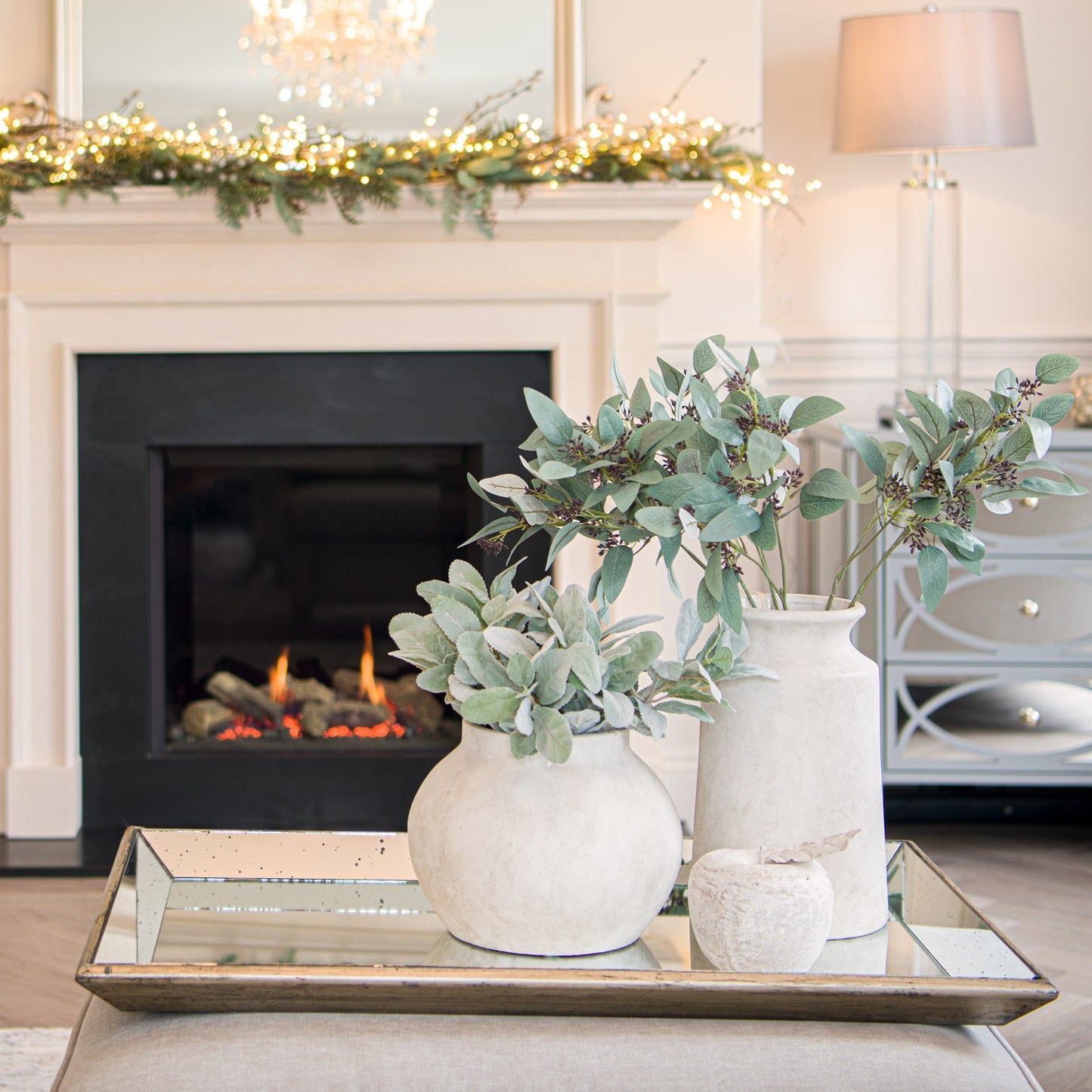 Elegant Darcy Urn Stone Vase for Faux Flowers - Darlington's Décor