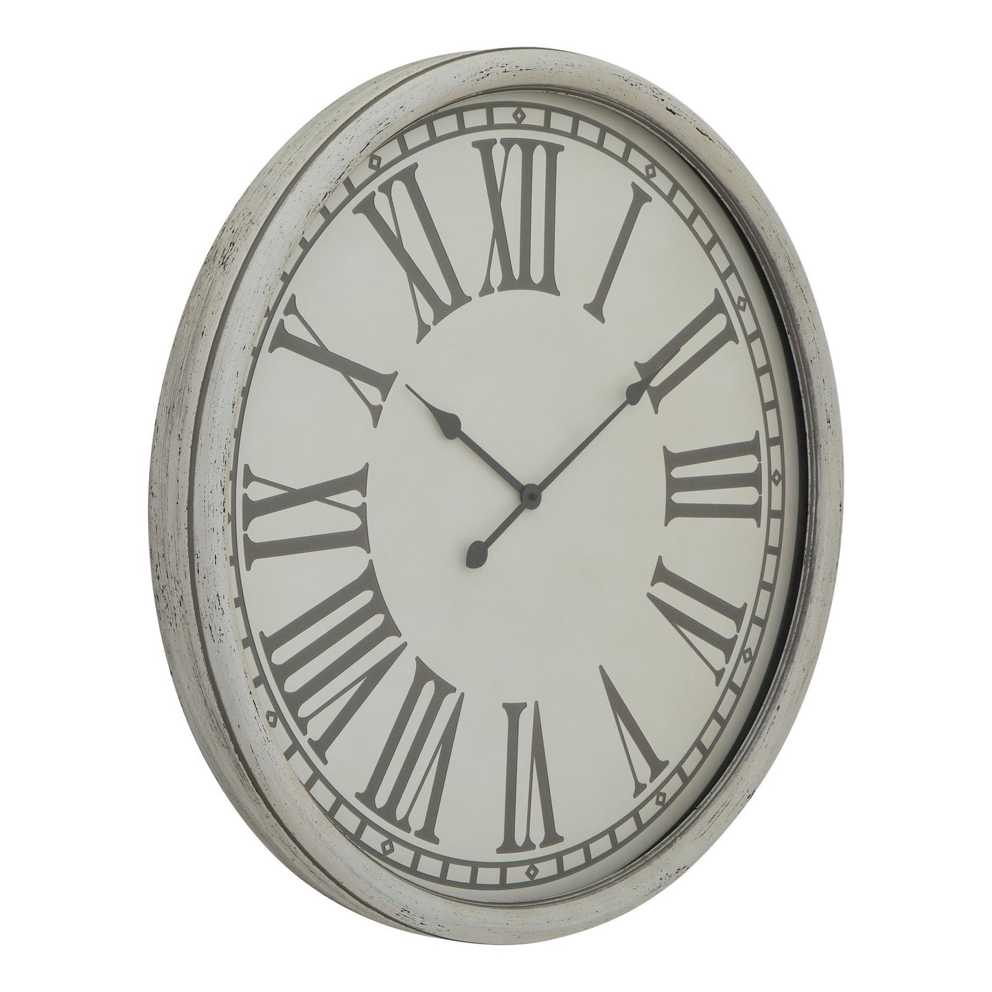 Elegant Embossed Wall Clock With Glass Accent - Darlington's Décor