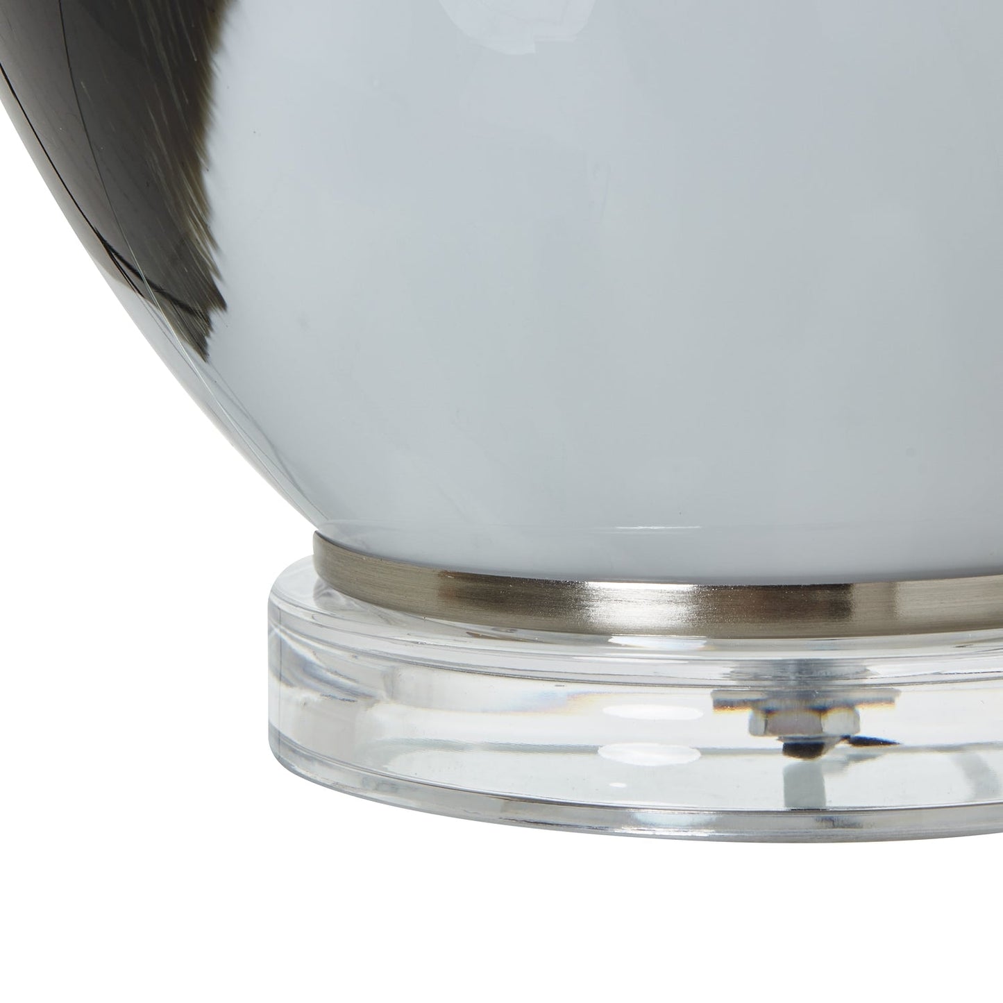 Elegant Grey Glass Table Lamp With Linen Shade - Darlington's Décor