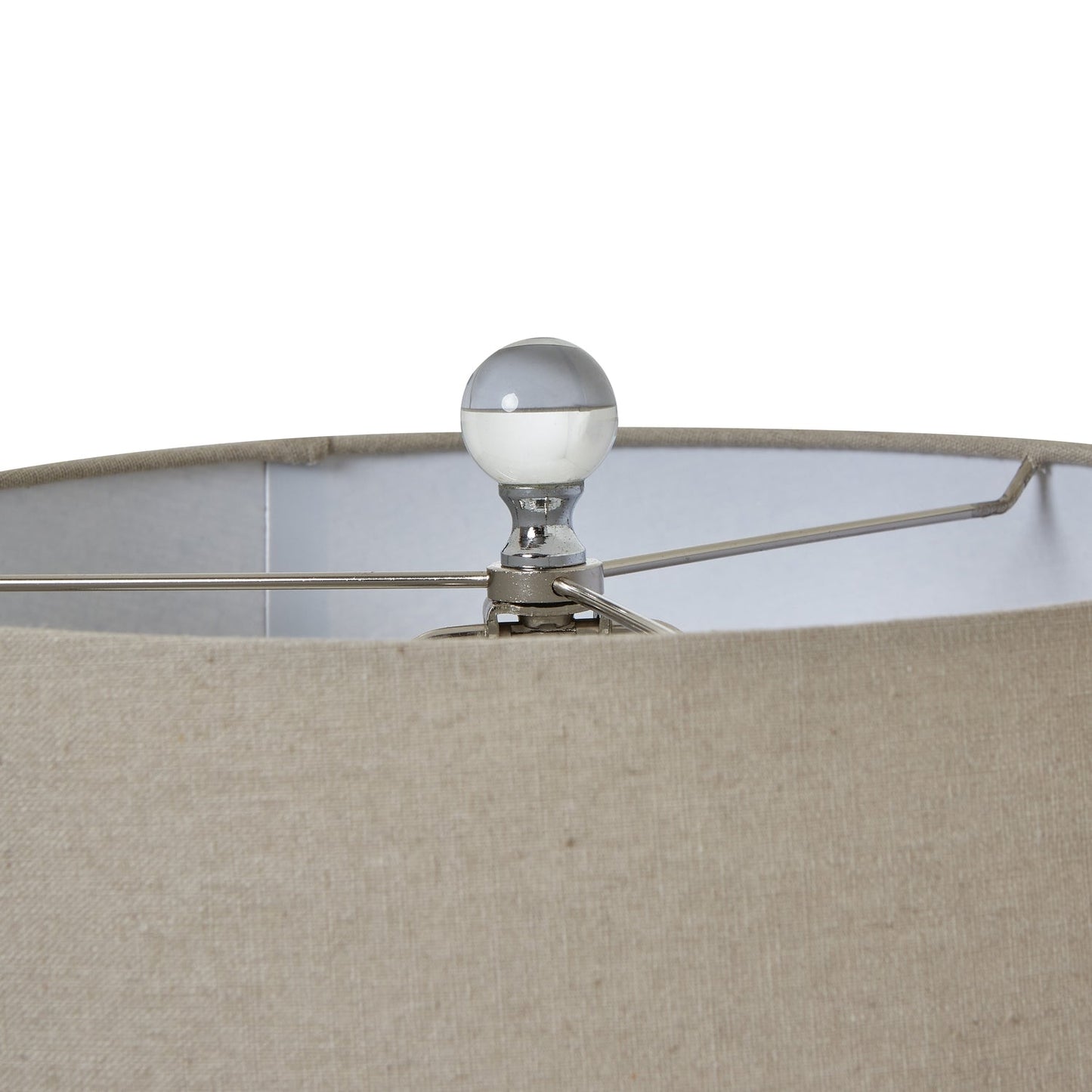 Elegant Grey Glass Table Lamp With Linen Shade - Darlington's Décor
