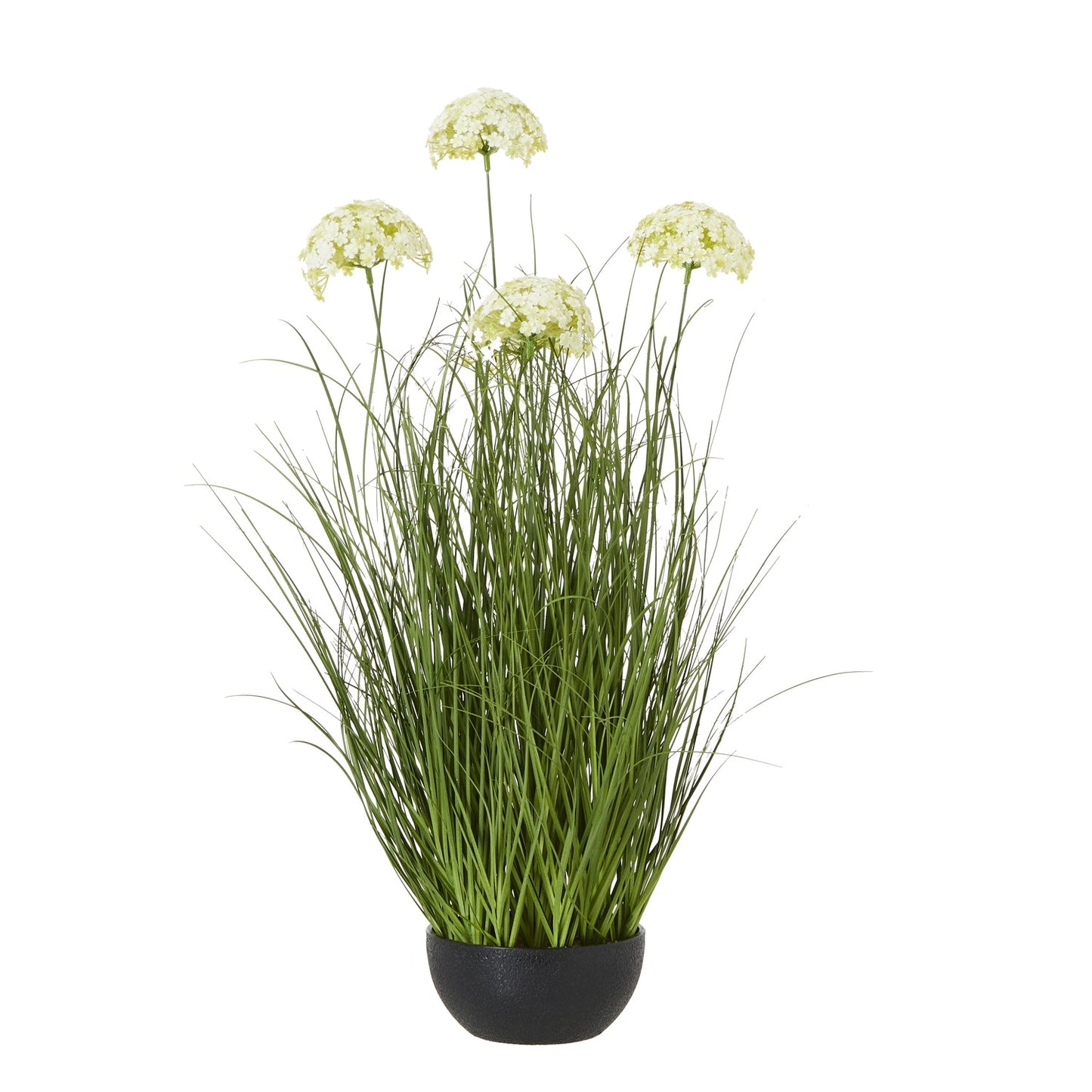 Elegant Large White Allium Plant In Pot Decor - Darlington's Décor
