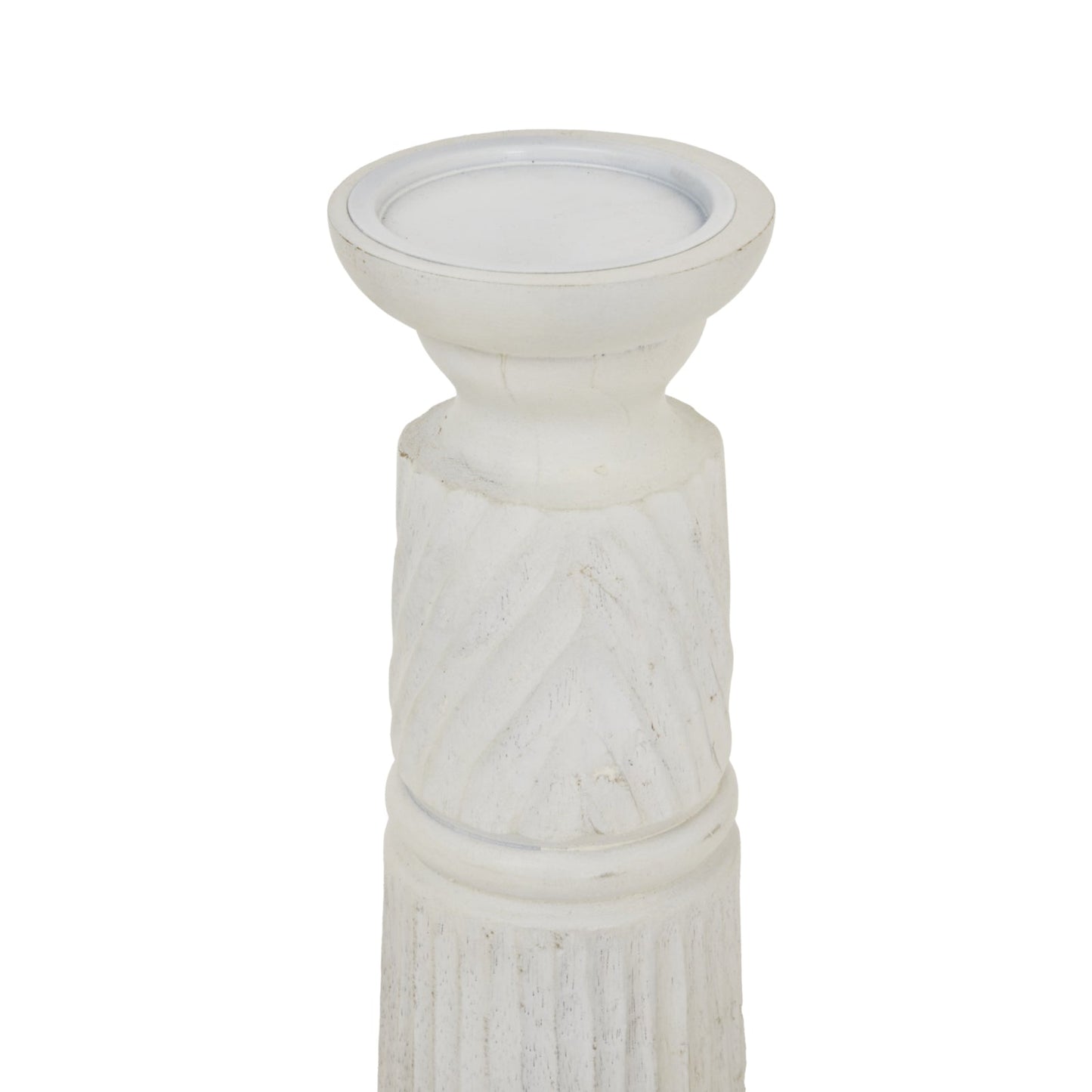Elegant Medium White Carved Candle Holder for Any Space - Darlington's Décor