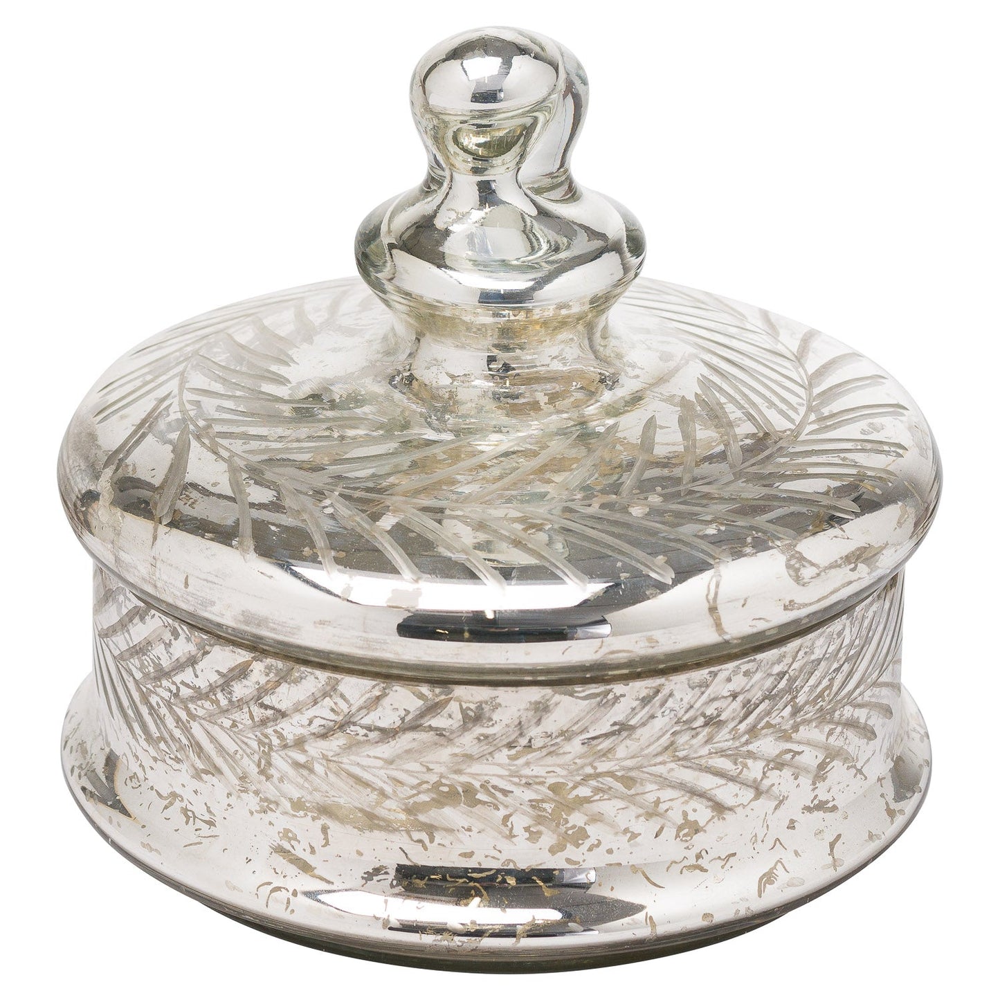 Elegant Silver Foil Effect Large Trinket Jar Décor - Darlington's Décor