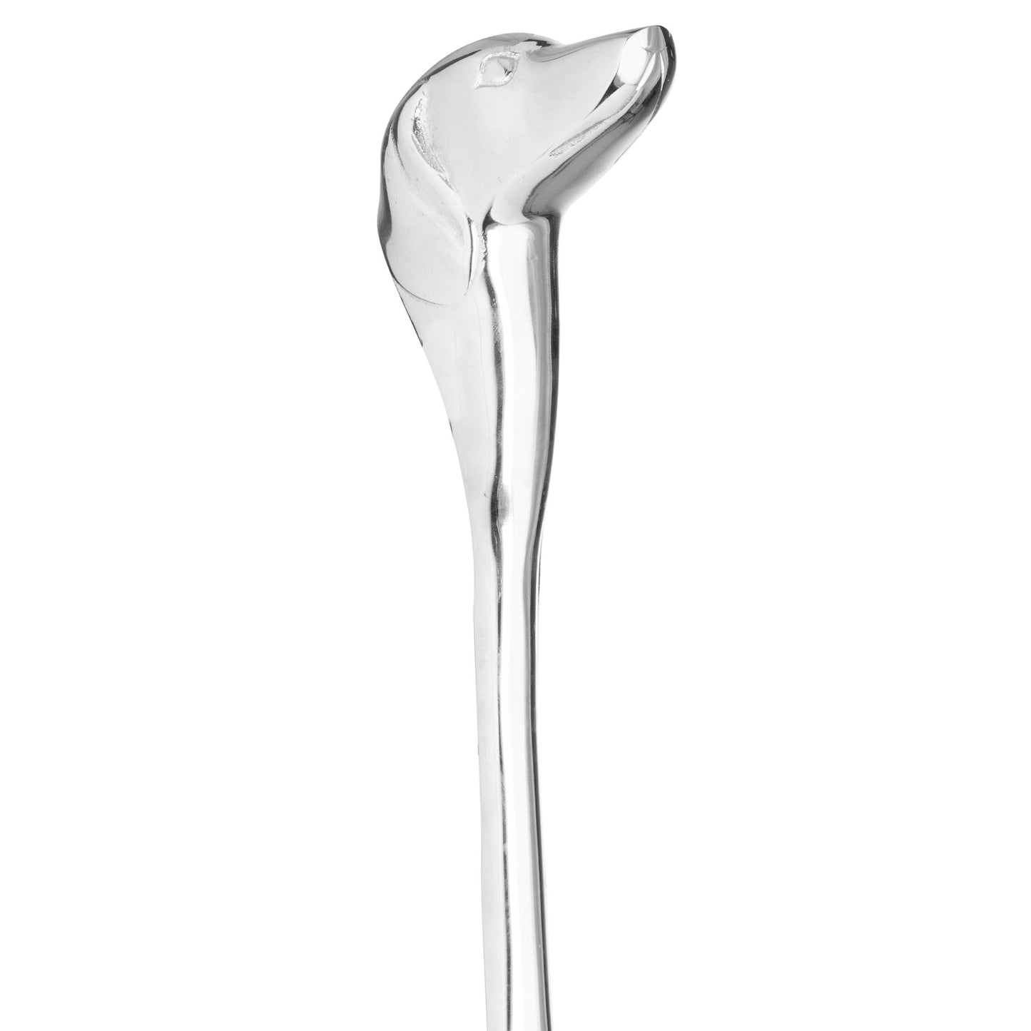 Elegant Silver Nickel Dog Head Detail Shoe Horn - Darlington's Décor