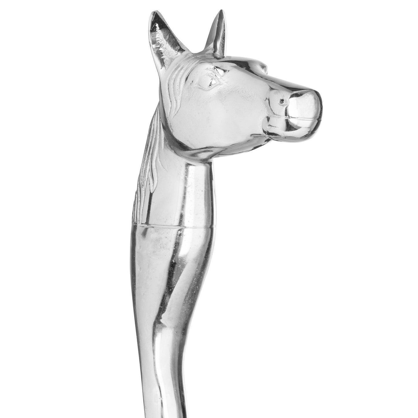 Elegant Silver Nickel Horse Head Detail Shoe Horn - Darlington's Décor