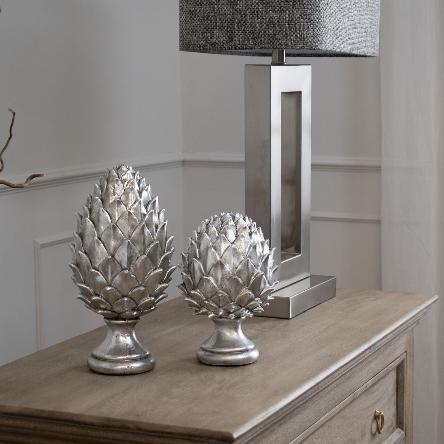 Elegant Silver Pinecone Finial for Enchanting Decor - Darlington's Décor
