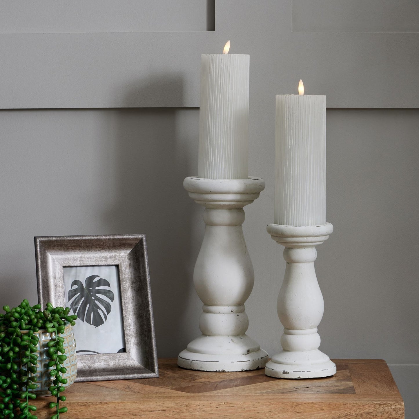 Elegant Small Matt White Ceramic Candle Holder - Darlington's Décor