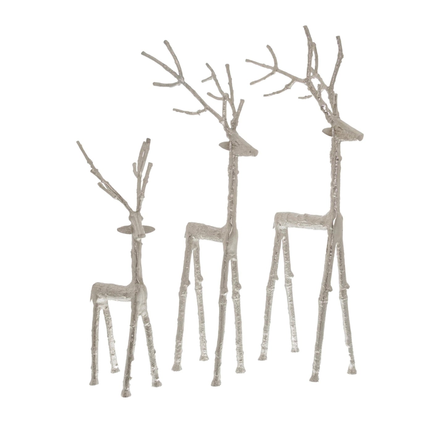 Elegant Small Silver Standing Stag Ornament for Decor - Darlington's Décor