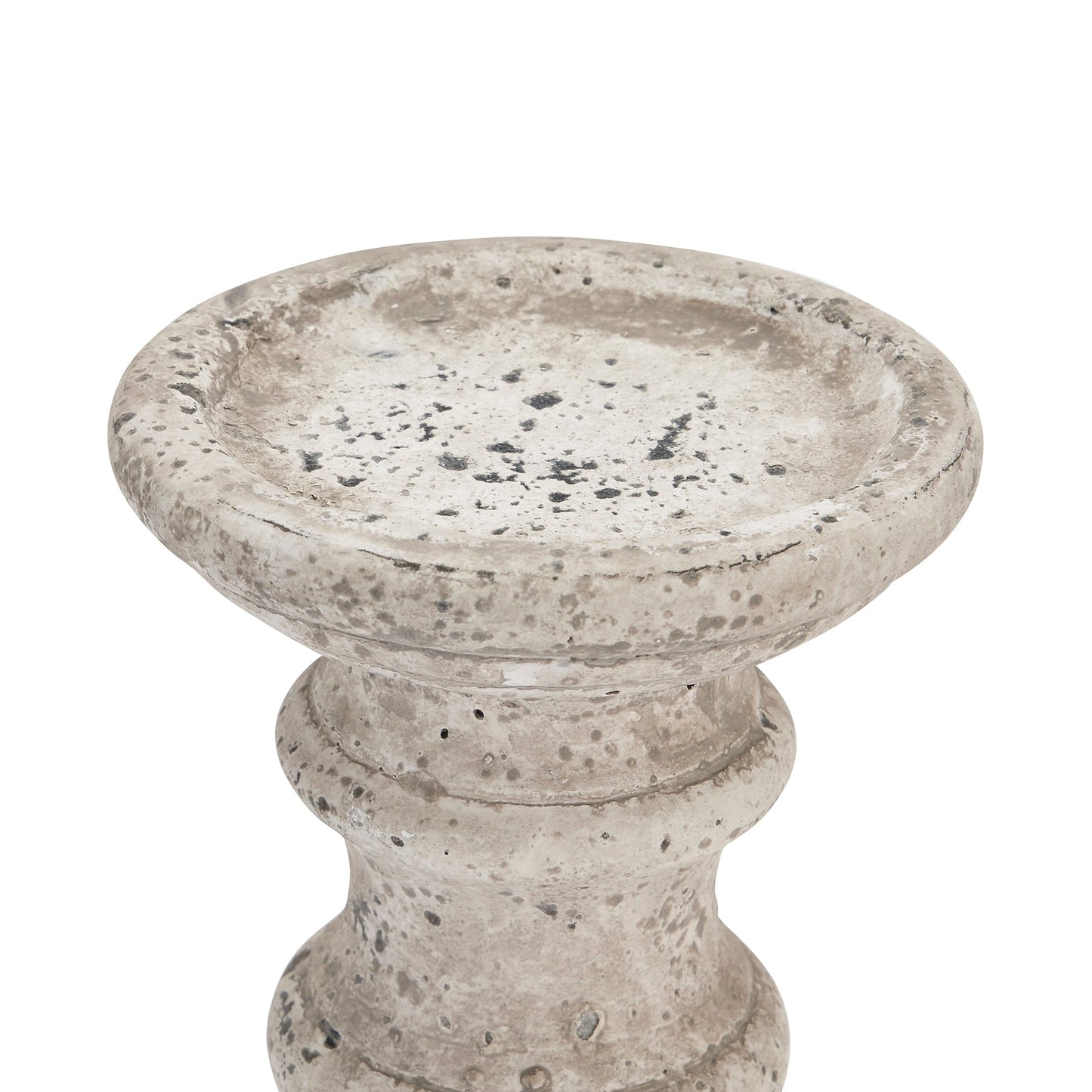 Elegant Small Stone Ceramic Column Candle Holder - Darlington's Décor
