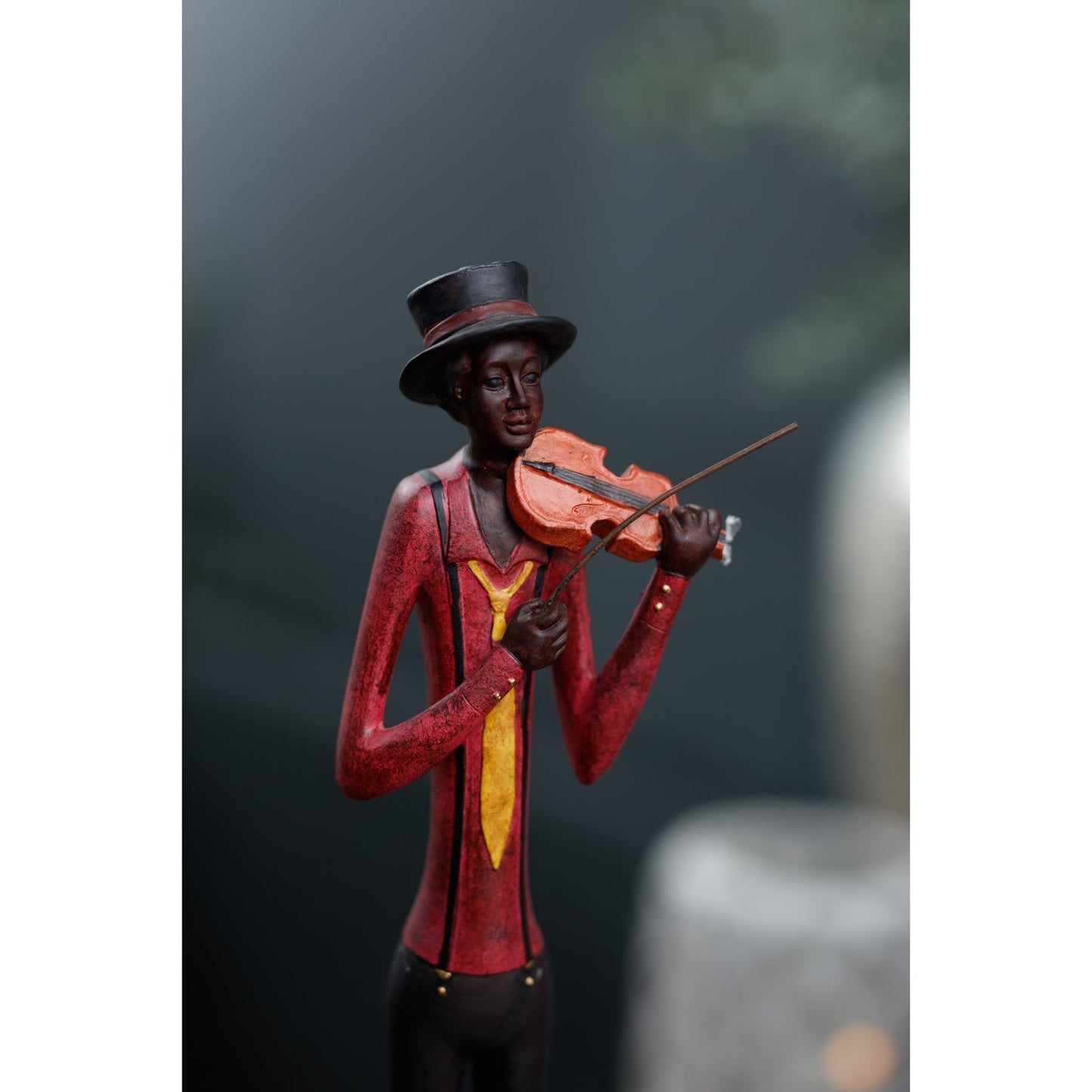 Elegant Standing Jazz Band Violinist Sculpture Focal Point - Darlington's Décor