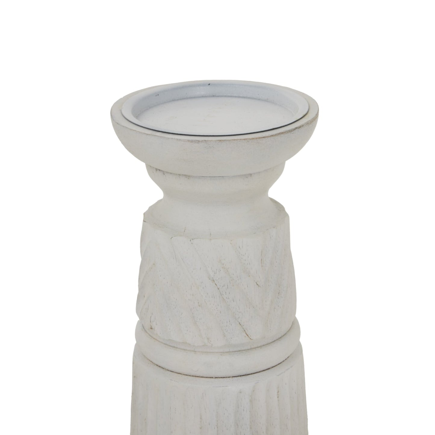 Elegant White Carved Candle Holder for Timeless Decor - Darlington's Décor