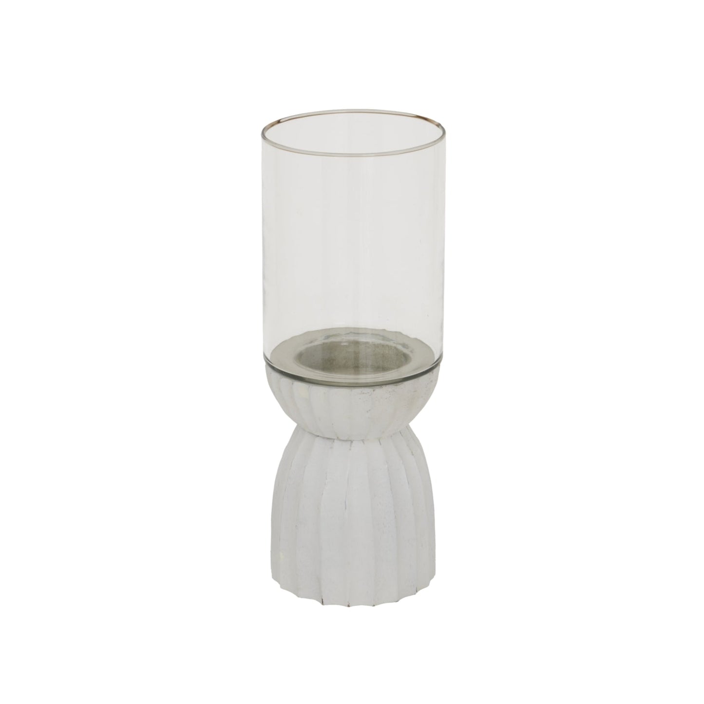 Elegant White Carved Hurricane Lantern for Timeless Ambiance - Darlington's Décor