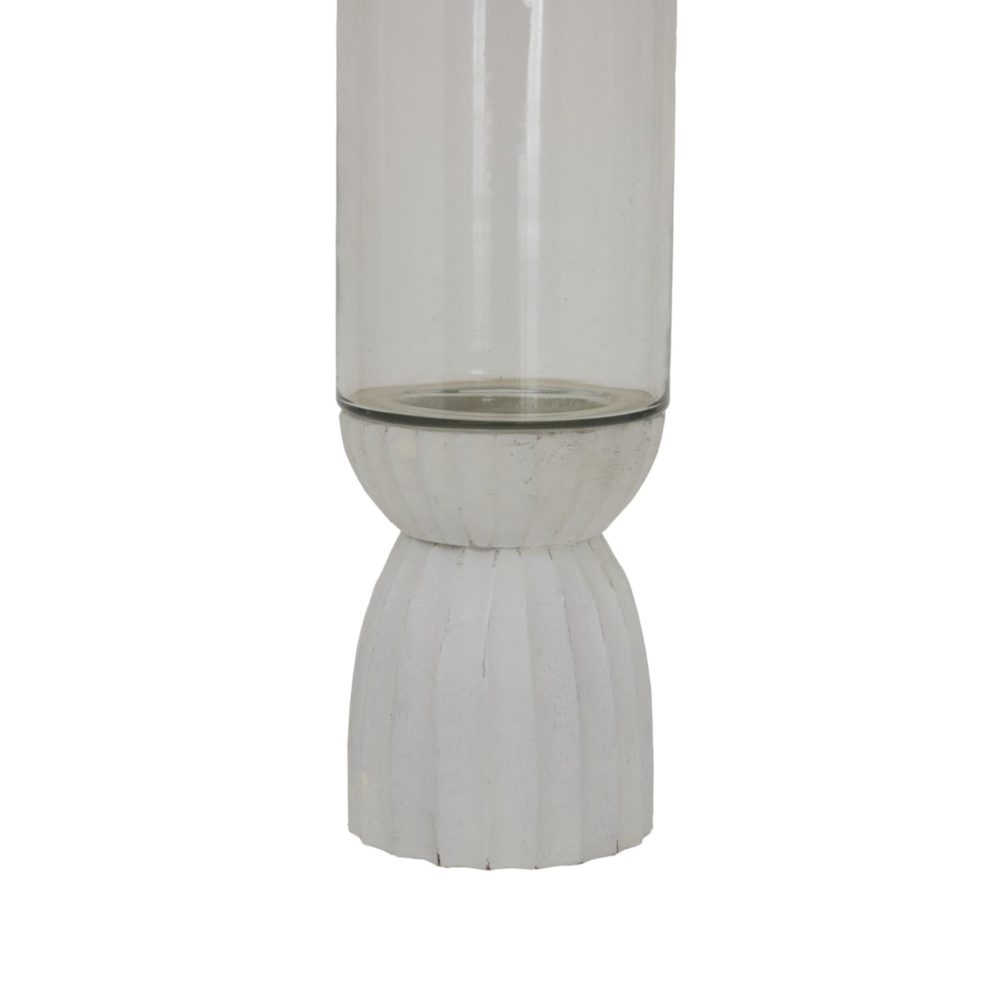 Elegant White Carved Hurricane Lantern for Timeless Ambiance - Darlington's Décor