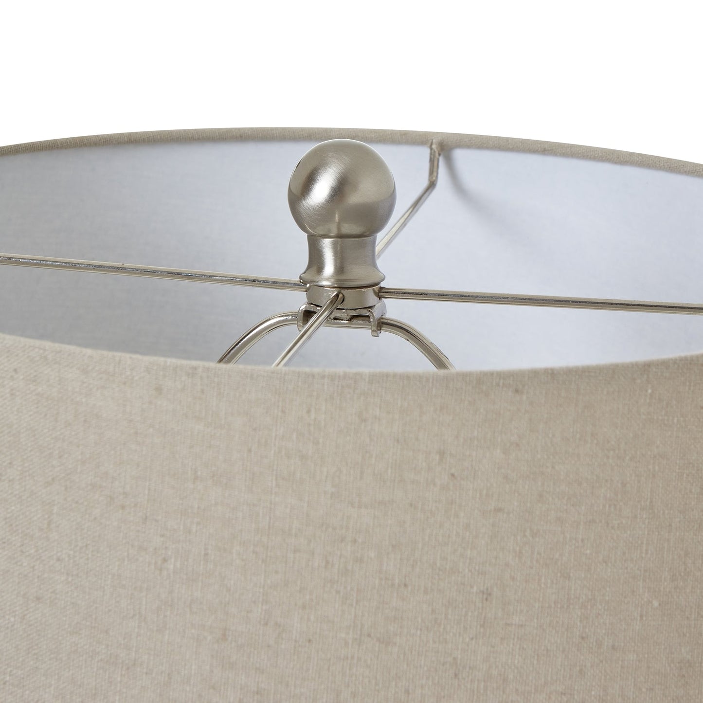 Elegant White Ceramic Ginger Jar Lamp With Linen Shade - Darlington's Décor