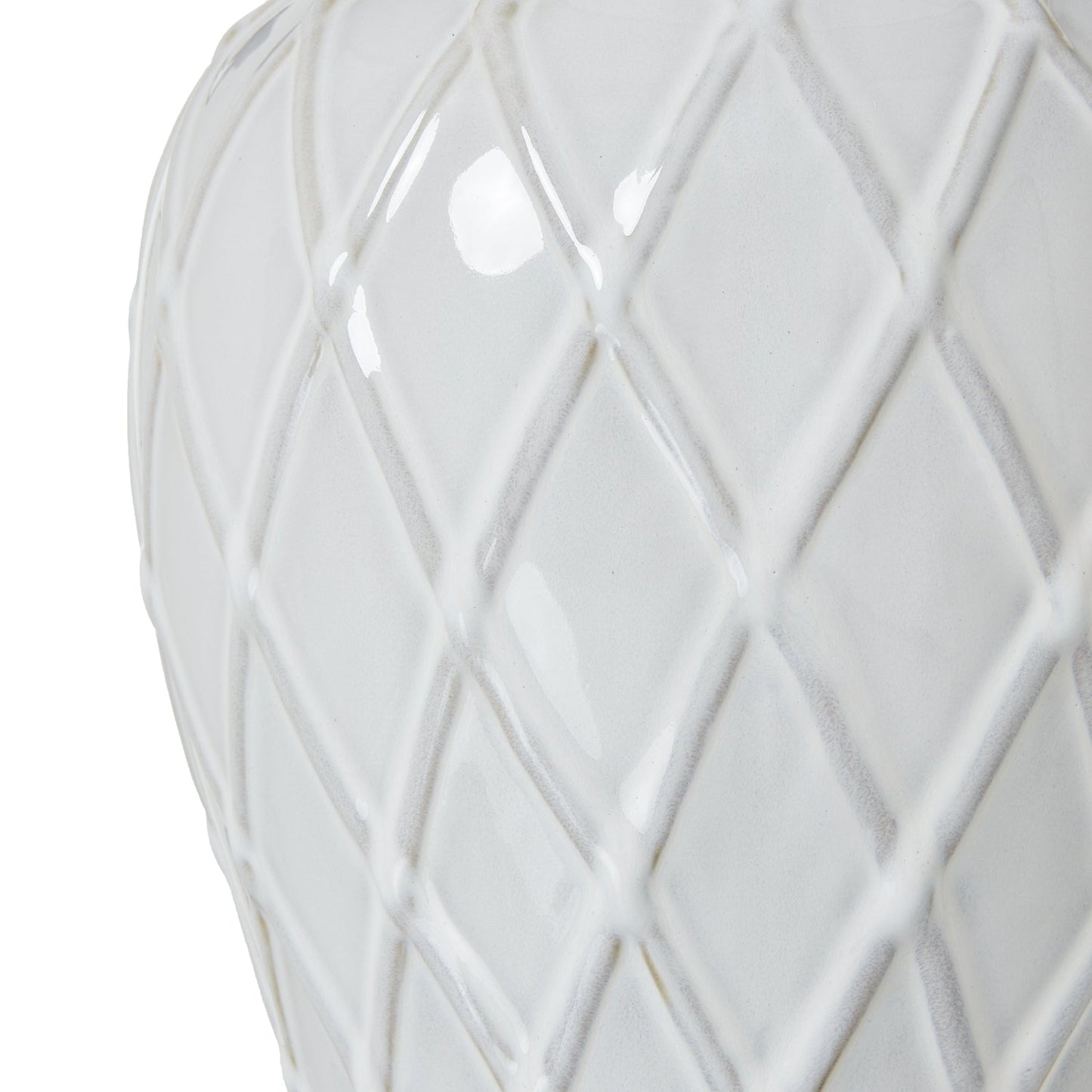 Elegant White Ceramic Ginger Jar Lamp With Linen Shade - Darlington's Décor