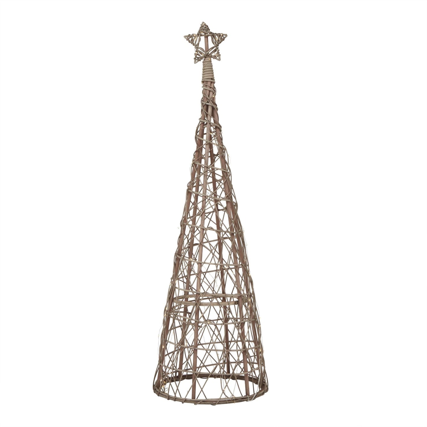 Illuminated LED Wicker Christmas Tree With Star - Darlington's Décor