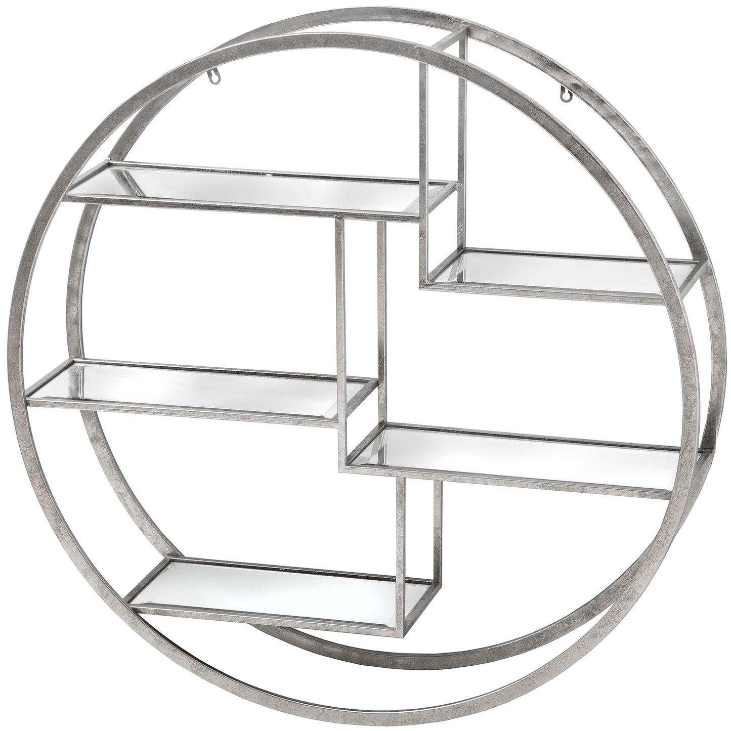 Elegant Large Circular Silver Wall Hanging Multi Shelf for Style - Darlington's Décor