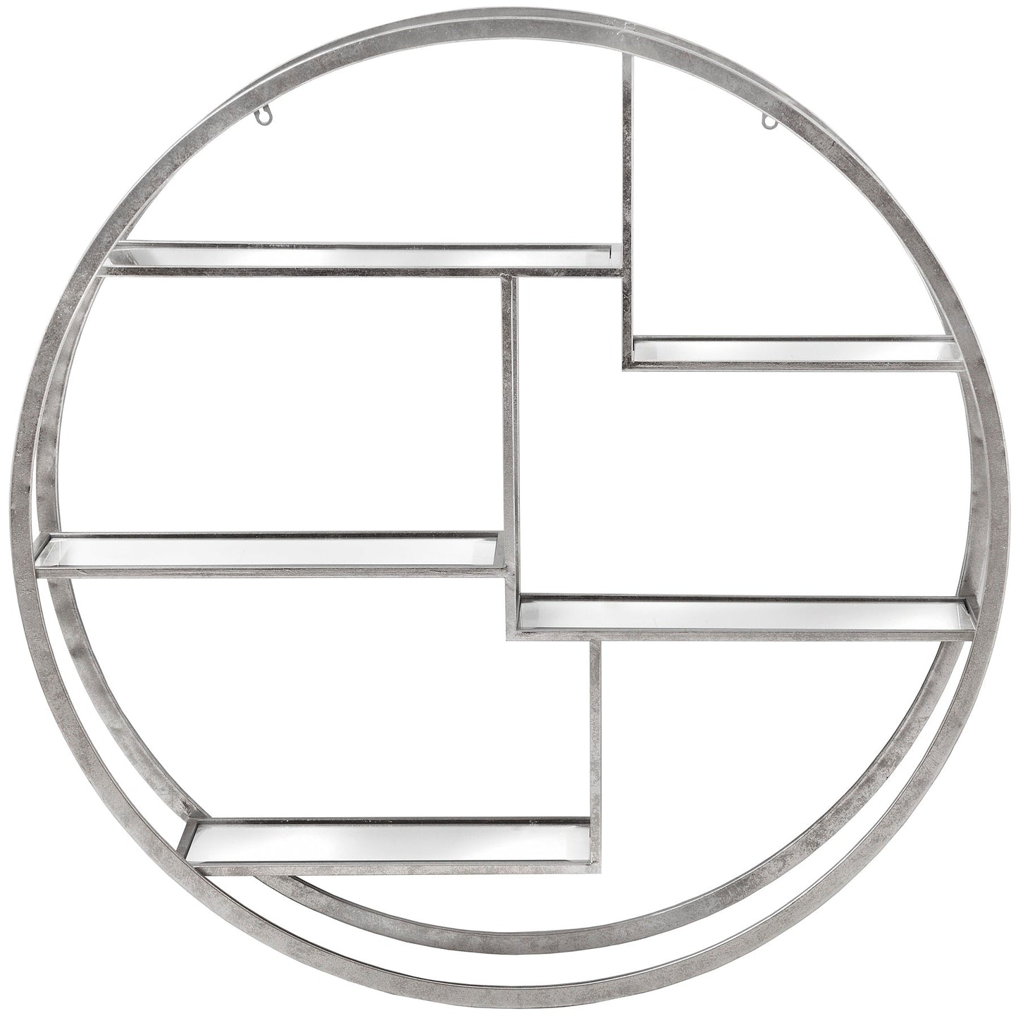 Elegant Large Circular Silver Wall Hanging Multi Shelf for Style - Darlington's Décor