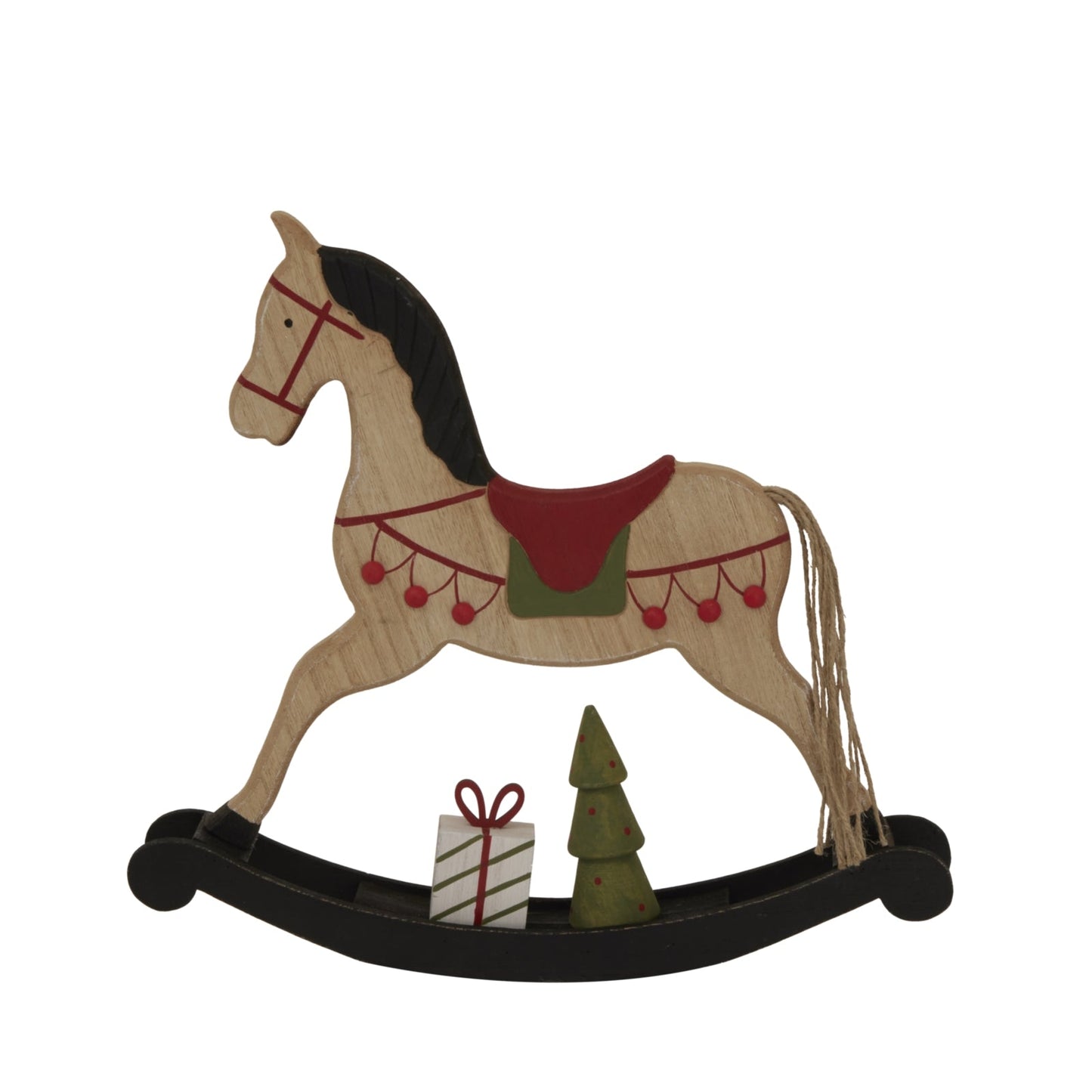 Large Rustic Decorated Rocking Horse for Charming Decor - Darlington's Décor