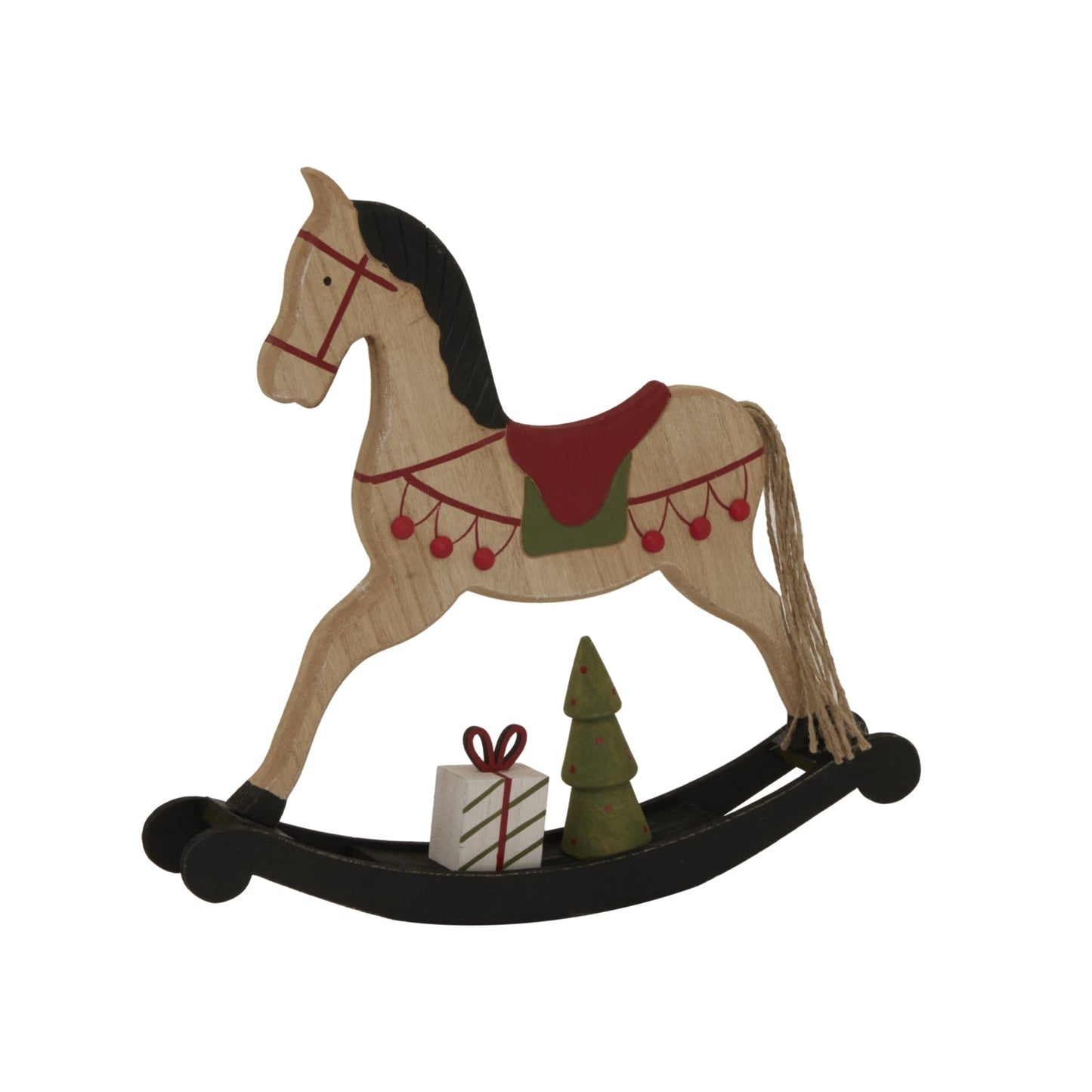 Large Rustic Decorated Rocking Horse for Charming Decor - Darlington's Décor