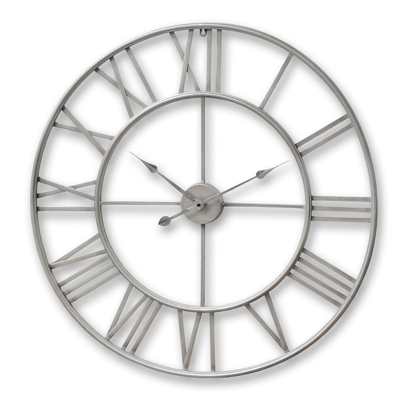 Large Silver Skeleton Wall Clock - Modern Elegance Unveiled - Darlington's Décor