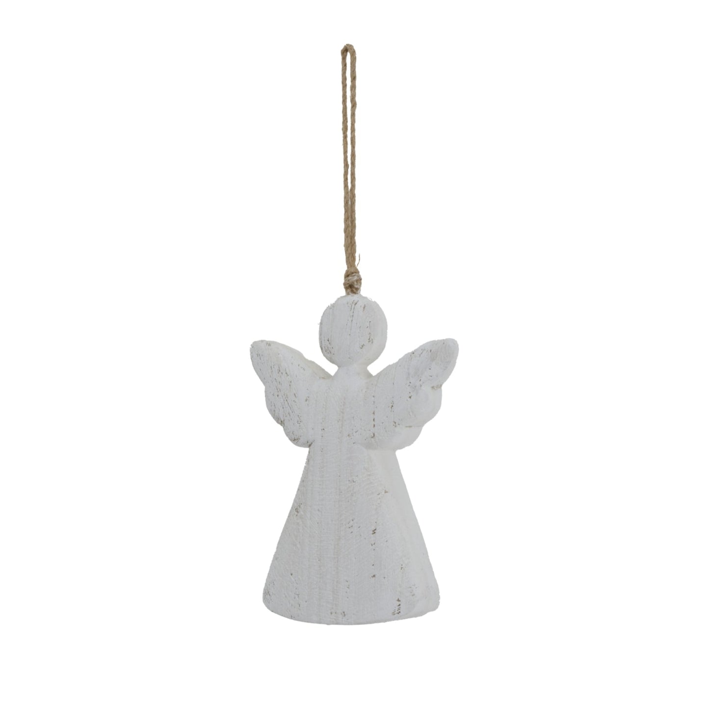 Large Whitewashed Rustic Hanging Angel for Home Decor - Darlington's Décor