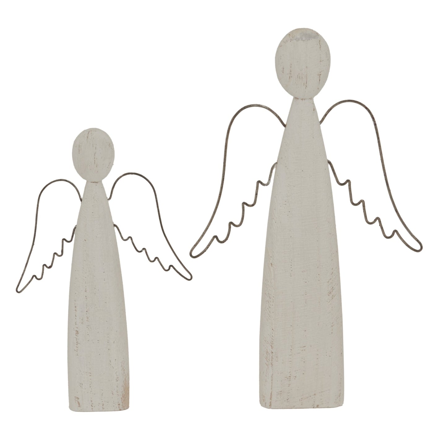 Large Whitewashed Rustic Standing Angel Home Decor - Darlington's Décor