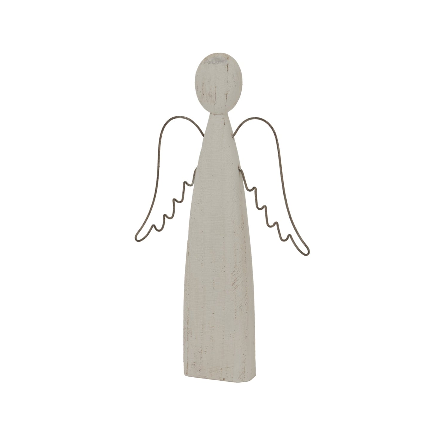 Large Whitewashed Rustic Standing Angel Home Decor - Darlington's Décor