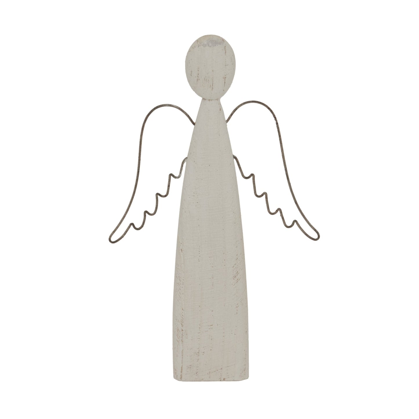 Large Whitewashed Rustic Standing Angel Home Decor - Darlington's Décor