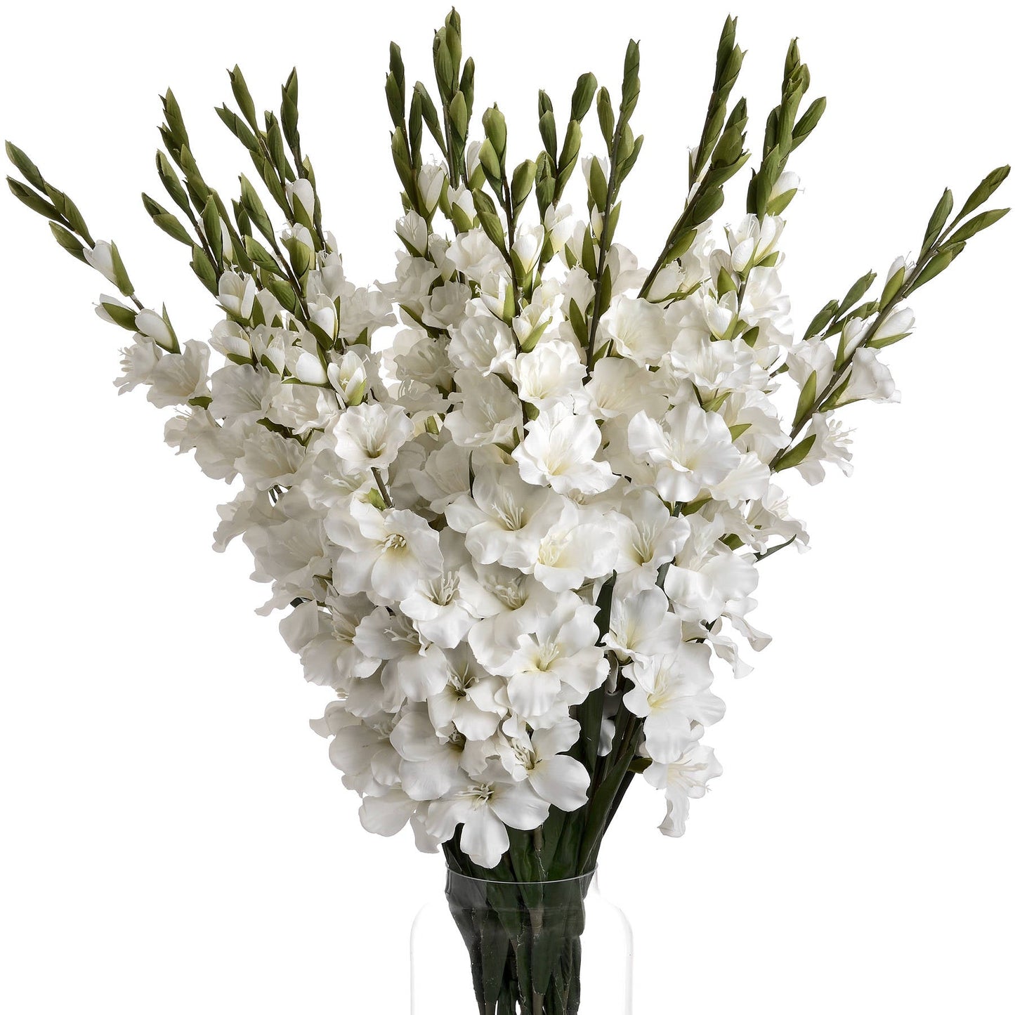 Lifelike White Gladioli Stems for Timeless Elegance - Darlington's Décor