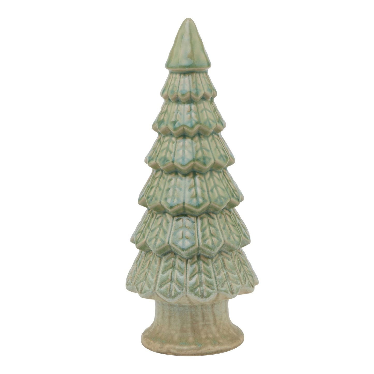 Light Green Ceramic Fir Tree With Base for Holiday Decor - Darlington's Décor