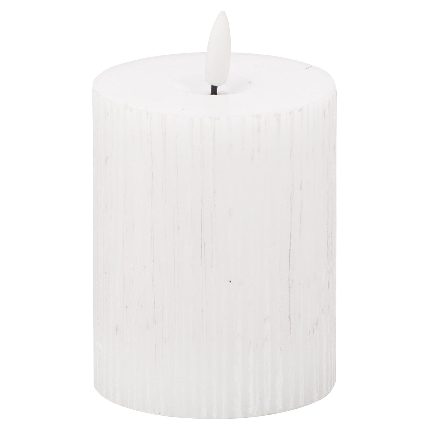 Luxe Collection Natural Glow 3x4 Textured Ribbed LED Candle - Darlington's Décor