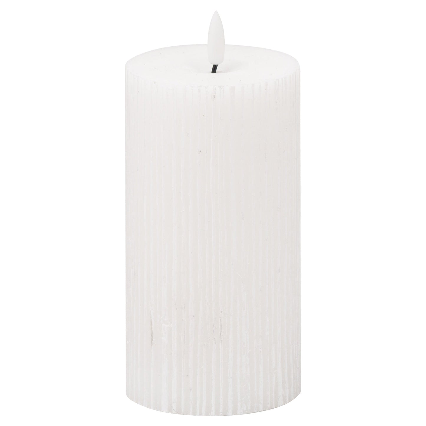 Luxe Collection Natural Glow 3x6 Textured Ribbed LED Candle - Darlington's Décor