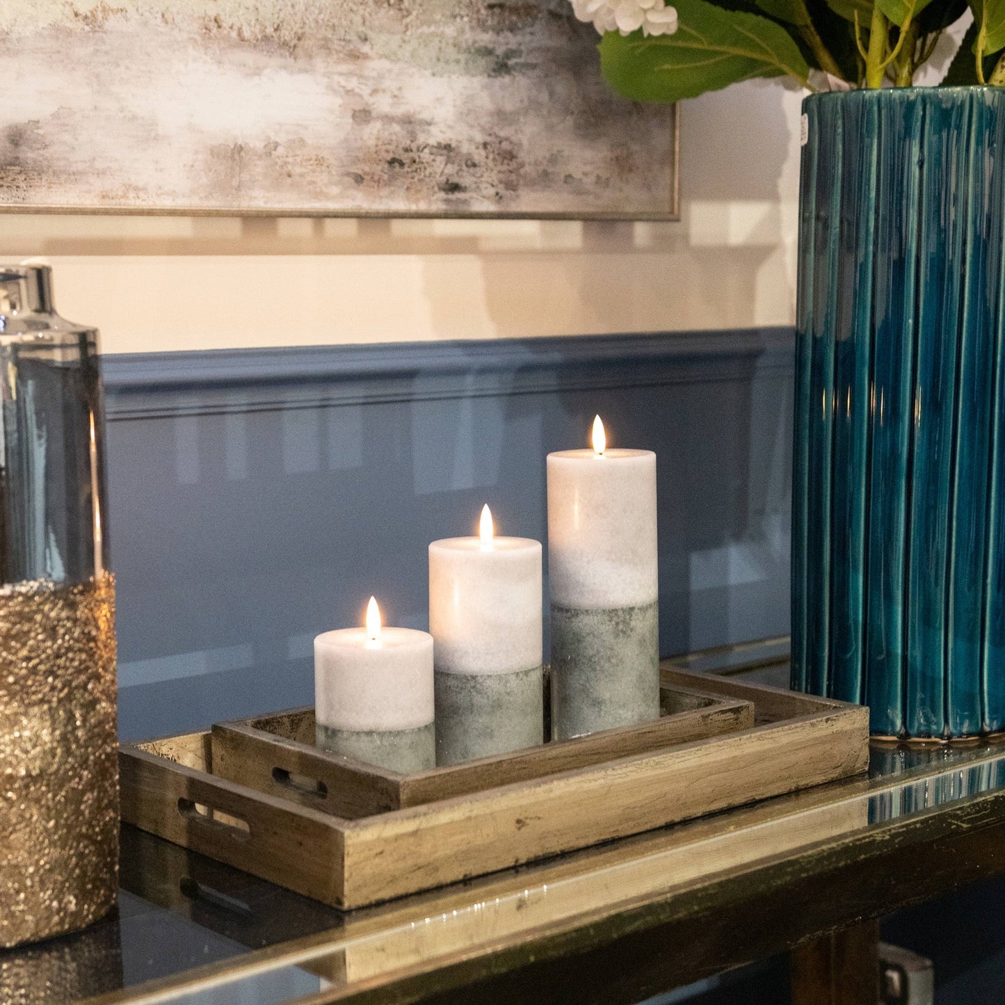 Luxe Collection Natural Glow 3x8 Stone LED Candle Elegance - Darlington's Décor
