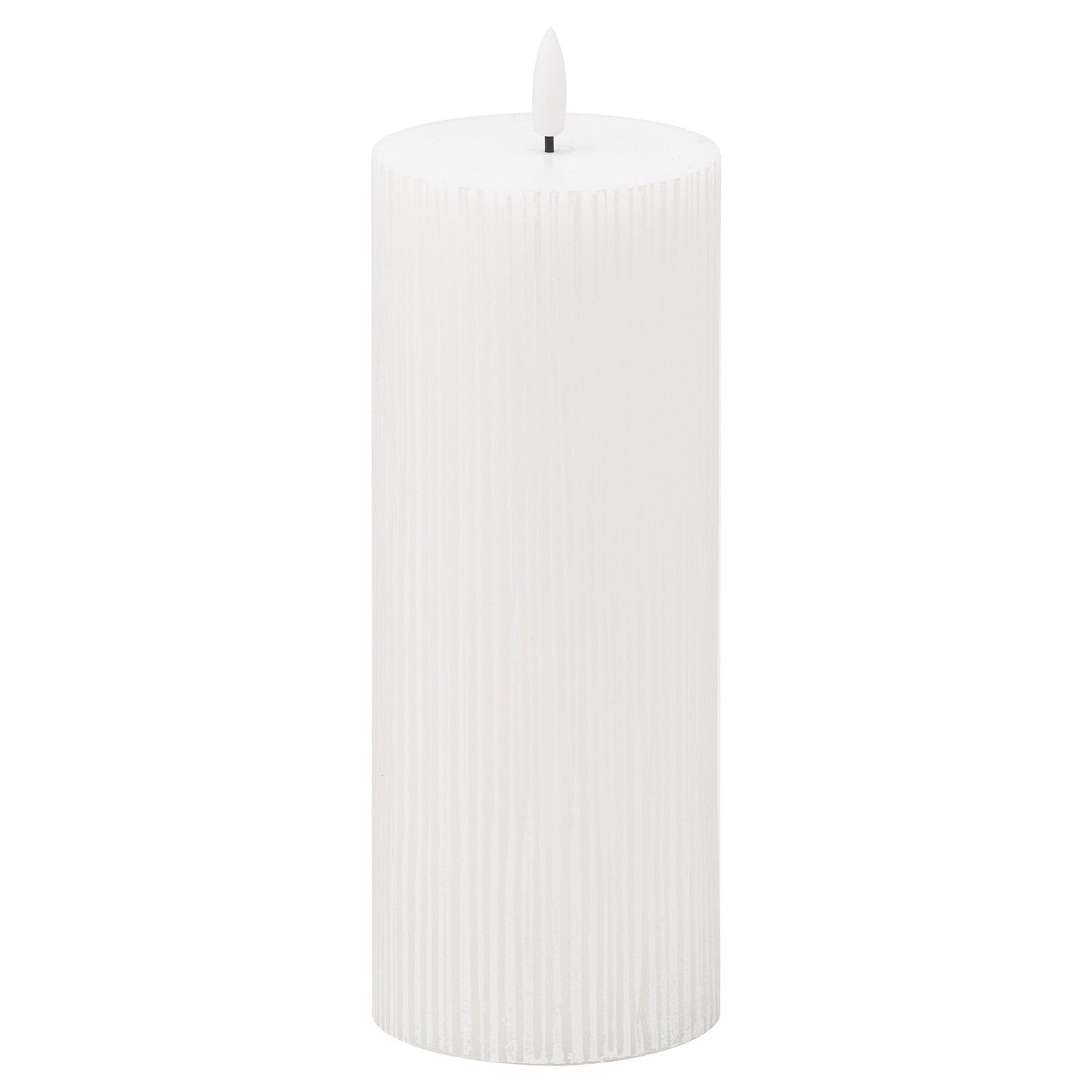 Luxe Collection Natural Glow 3x8 Textured Ribbed LED Candle - Darlington's Décor