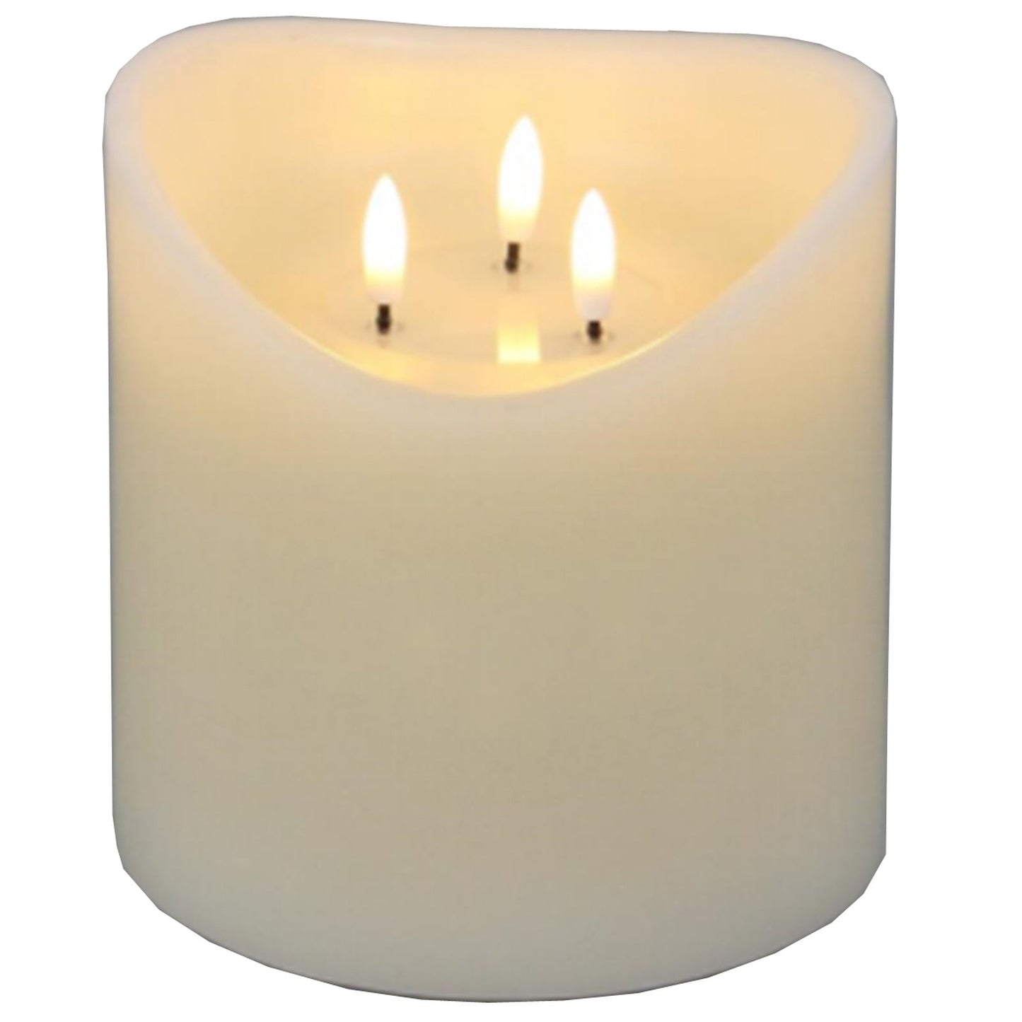 Luxe Collection Natural Glow 6x6 Cream Melted LED Candle - Darlington's Décor